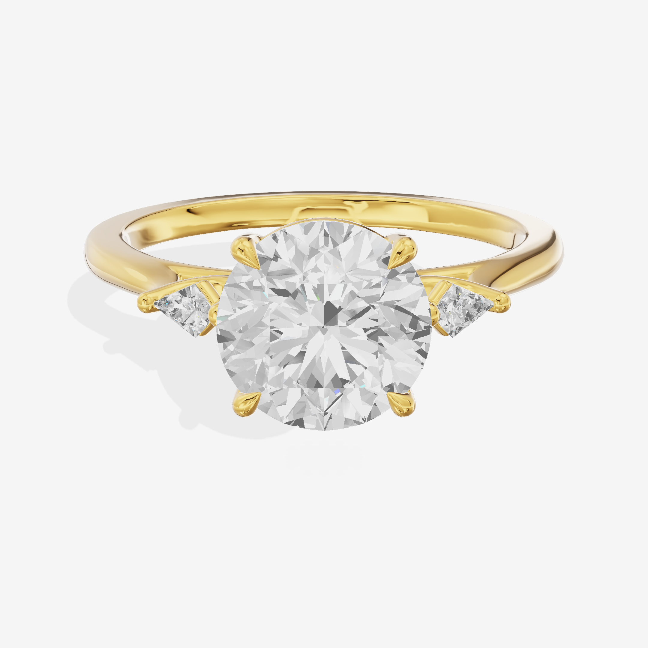 Vintage Belovae Round Three Stone Engagement Ring (3/5 ct. tw.) in 18K Yellow Gold