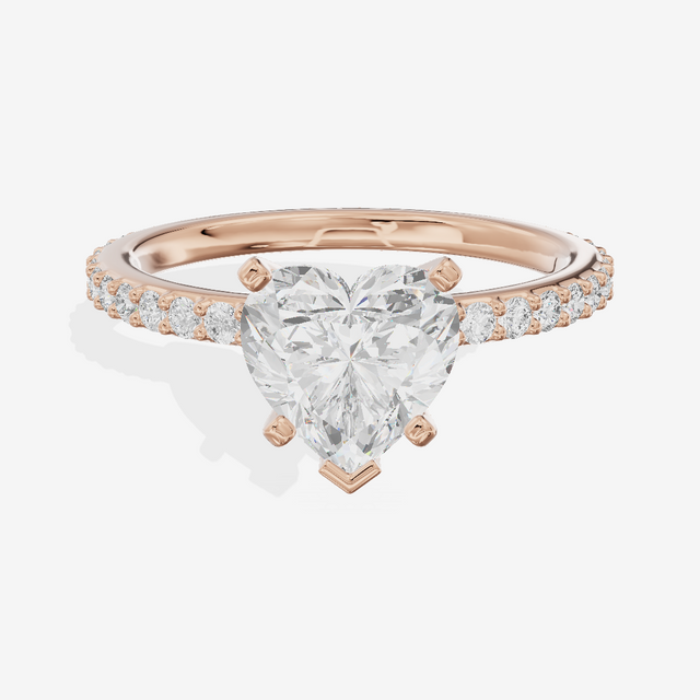 Petite Trellise Heart Engagement Ring with Side Stones (1/3 ct. tw.) in 18K White Gold