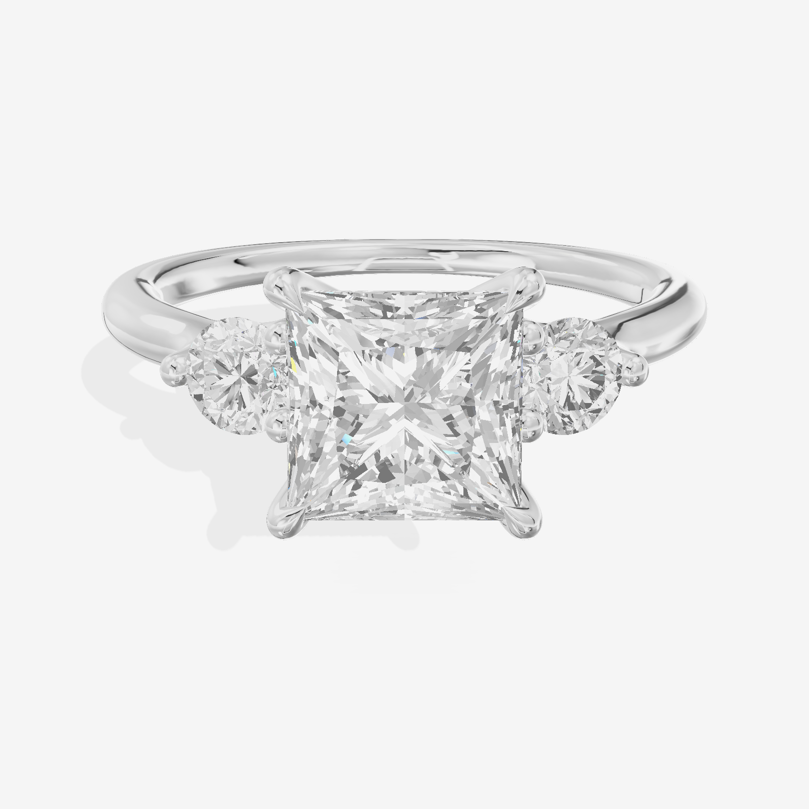 Triade Anniversary Anniversary Princess Three Stone Engagement Ring (1/2 ct. tw.) in Platinum