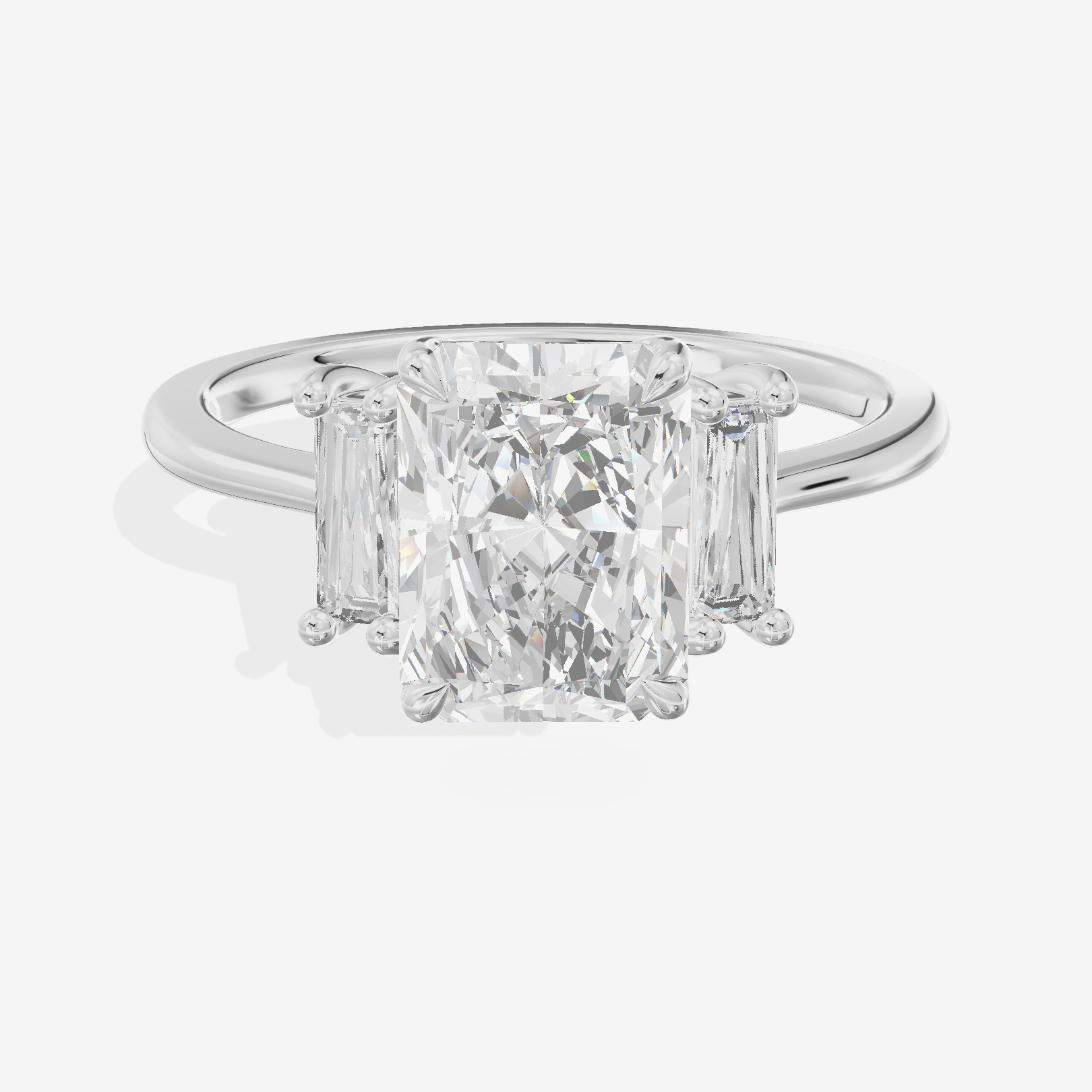 Eversince Three Stone Radiant Engagement Ring (1/4 ct. tw.) in 14K White Gold