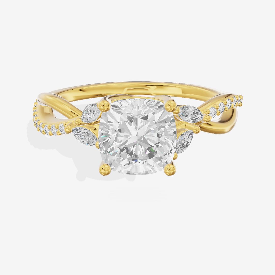 Petite Twine Cushion Twisted Engagement Ring (1/5 ct. tw.) in 14K Yellow Gold