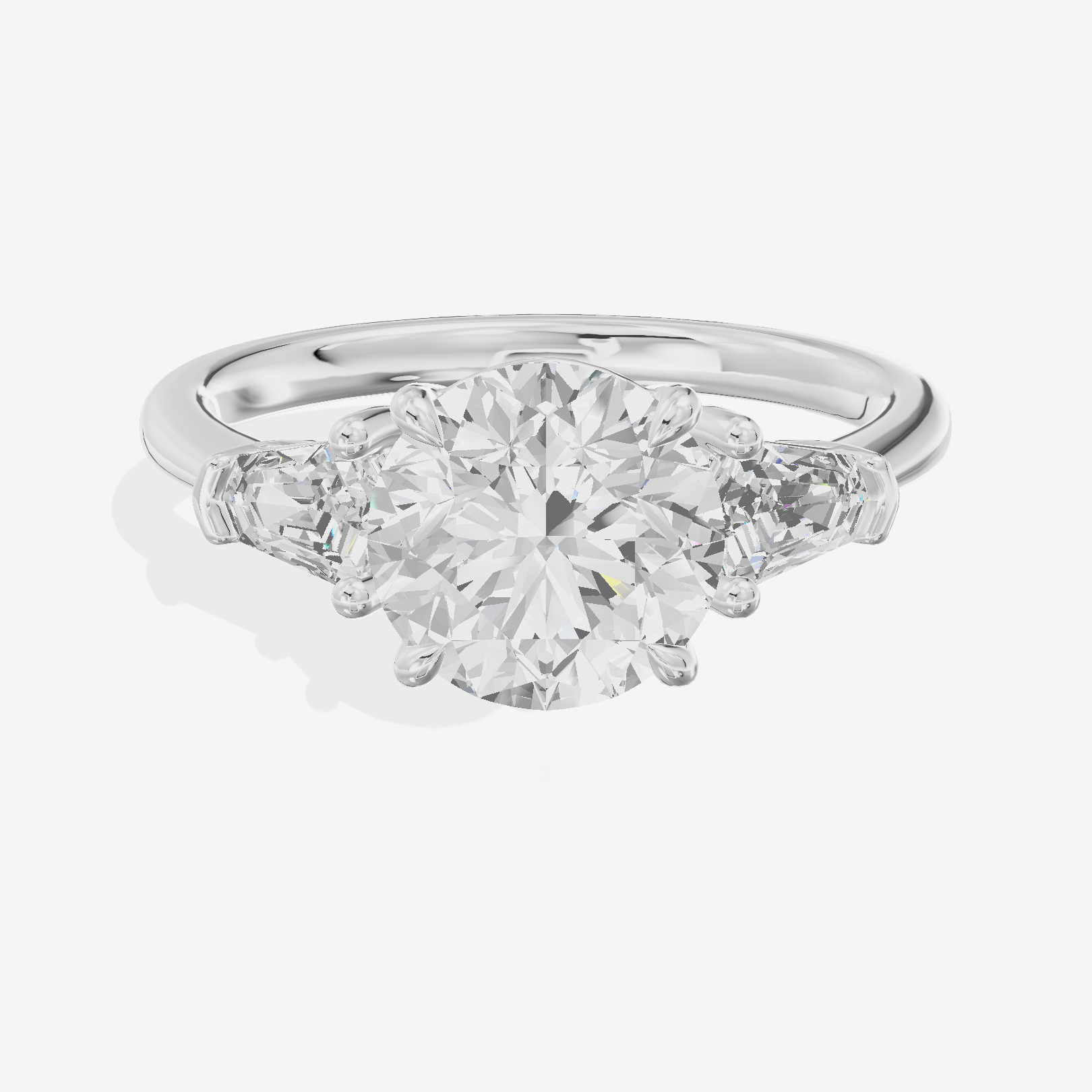 Maia Three Stone Round Engagement Ring (1/4 ct. tw.) in 18K White Gold