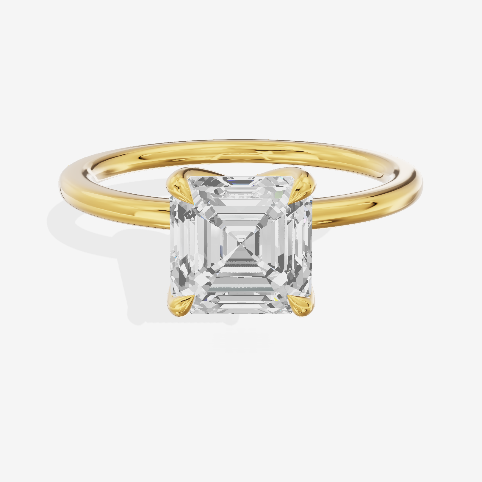 Petite Selenia 1.5mm Asscher Solitaire Engagement Ring in 18K Yellow Gold