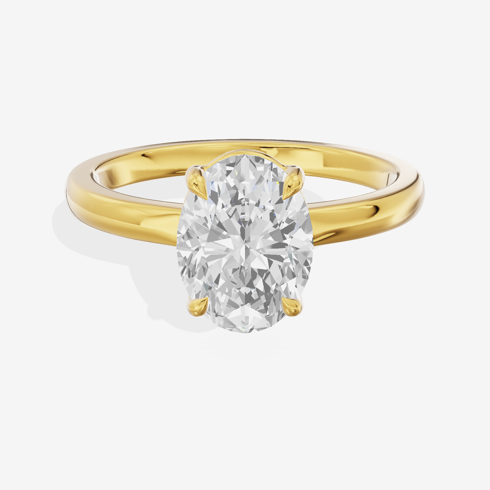 Lumina Ring 2mm Oval Solitaire Engagement Ring in 18K Yellow Gold