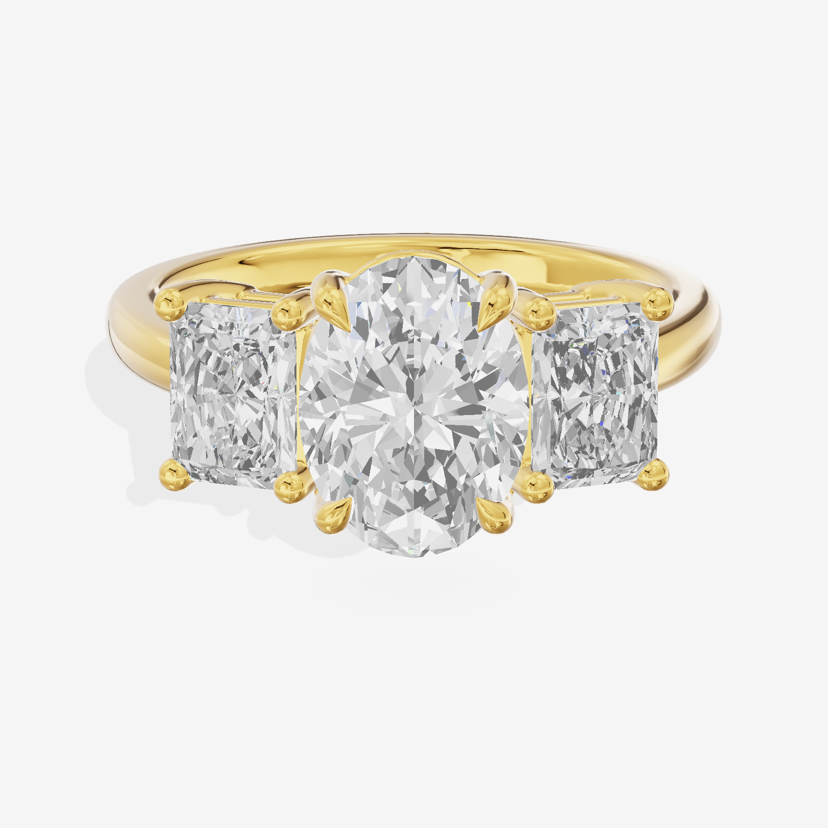 Twine Three Stone Oval Engagement Ring (1/3 ct. tw.) in 14K Yellow Gold