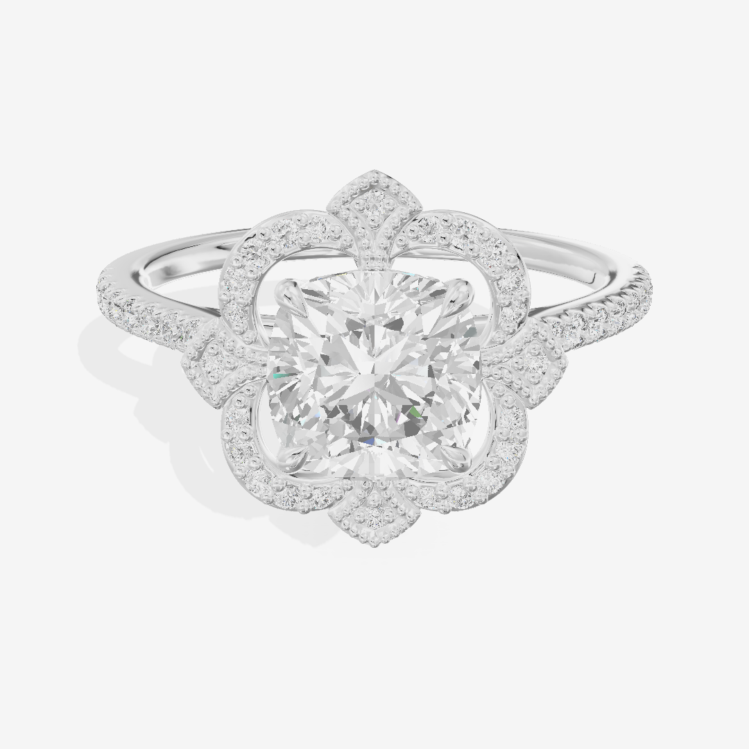 Selenia Halo Cushion Engagement Ring (1/6 ct. tw.) in Platinum