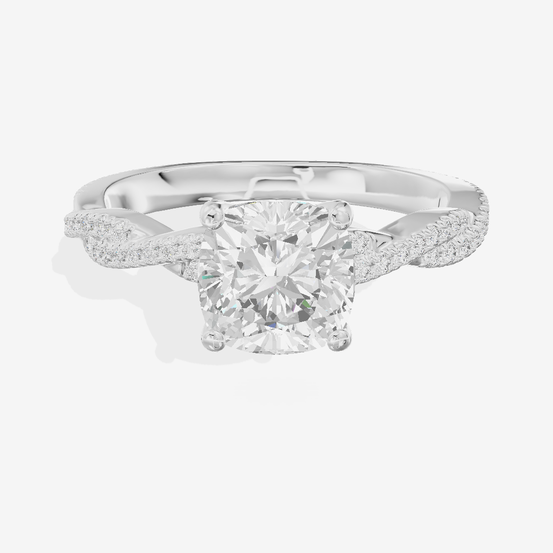 Petite Lightwoven Cushion Pavé Engagement Ring (1/4 ct. tw.) in 14K White Gold