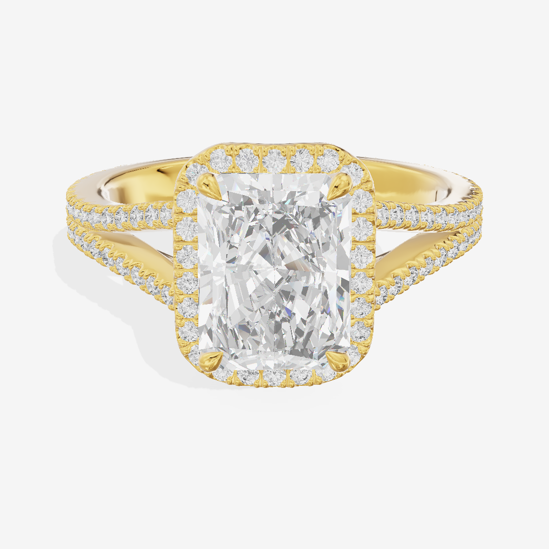 Modern Adorae Radiant Hidden Halo Engagement Ring (1/2 ct. tw.) in 14K Yellow Gold