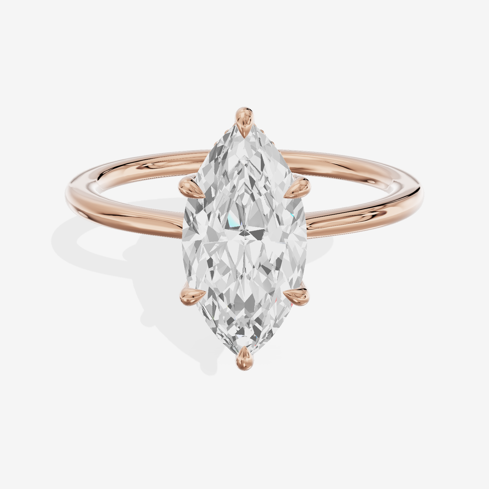 Promezza Hidden Halo Marquise Engagement Ring (1/20 ct. tw.) in 14K Rose Gold