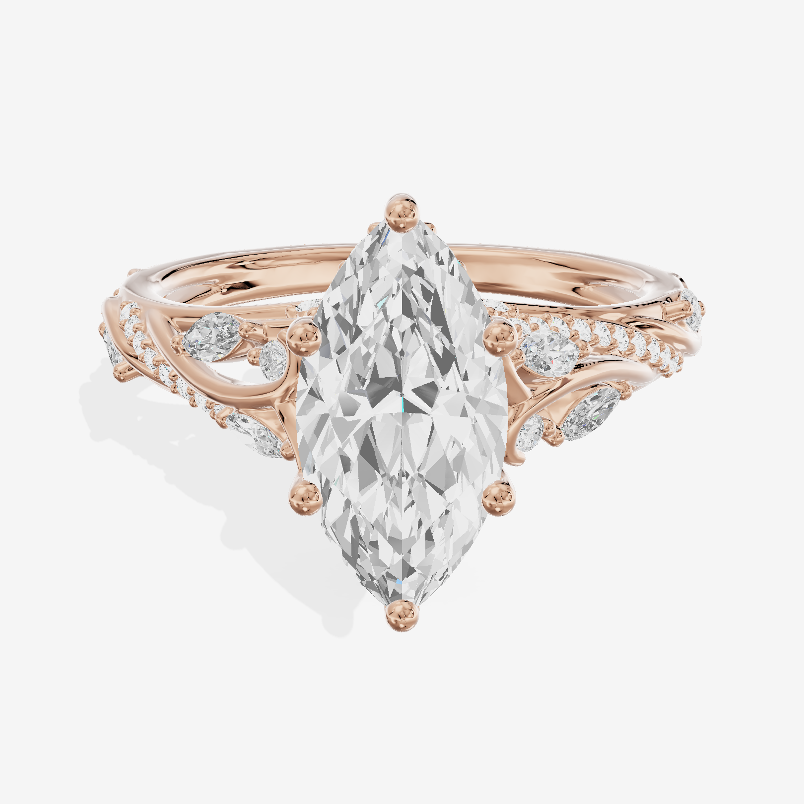 Twined Lumera Marquise Twisted Engagement Ring (1/2 ct. tw.) in 18K Rose Gold