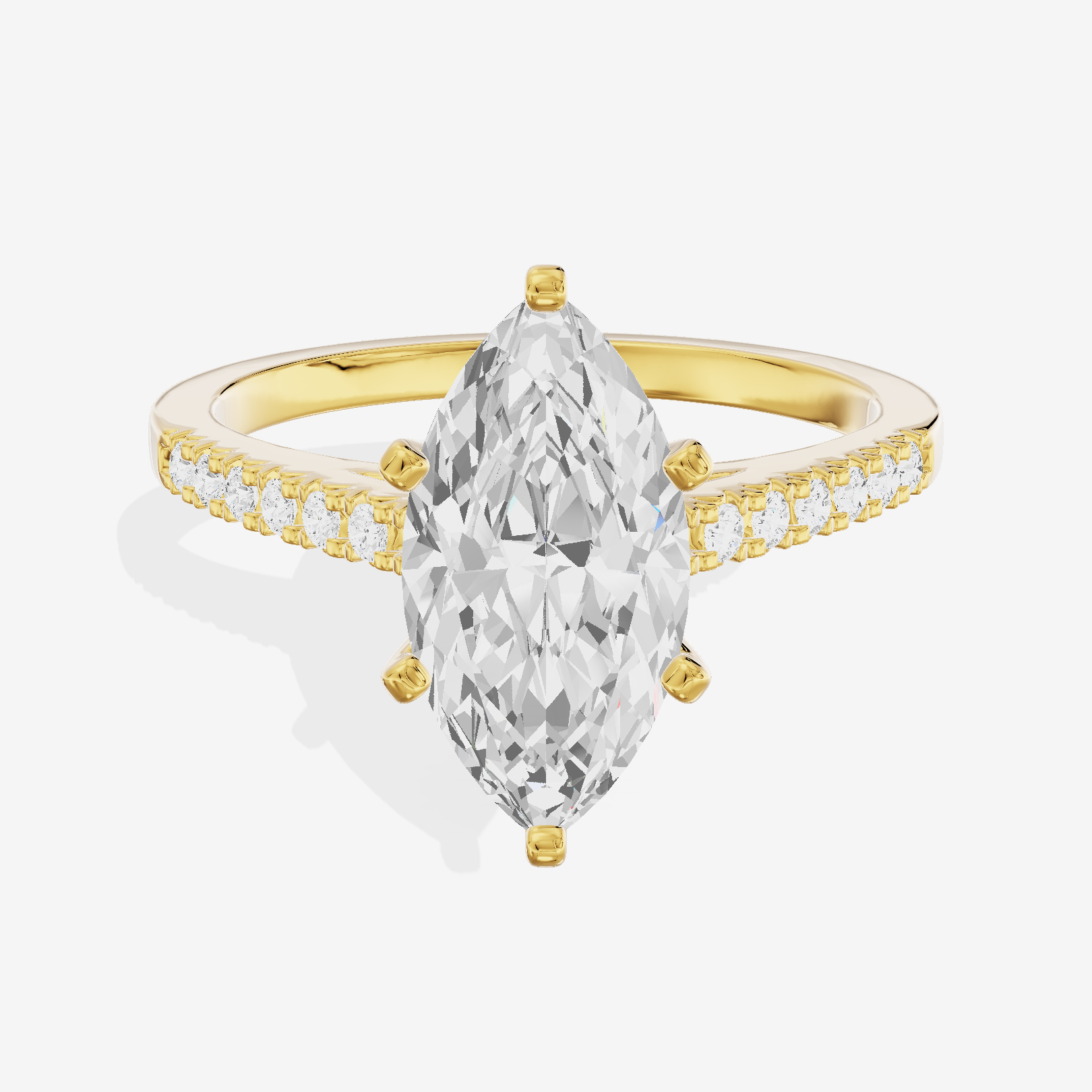 Sworn Vowsae Marquise Engagement Ring with Side Stones (1/10 ct. tw.) in 18K Yellow Gold
