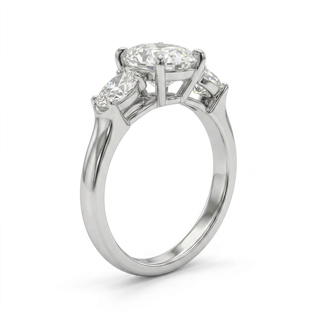 Three Stone Oval Engagement Ring