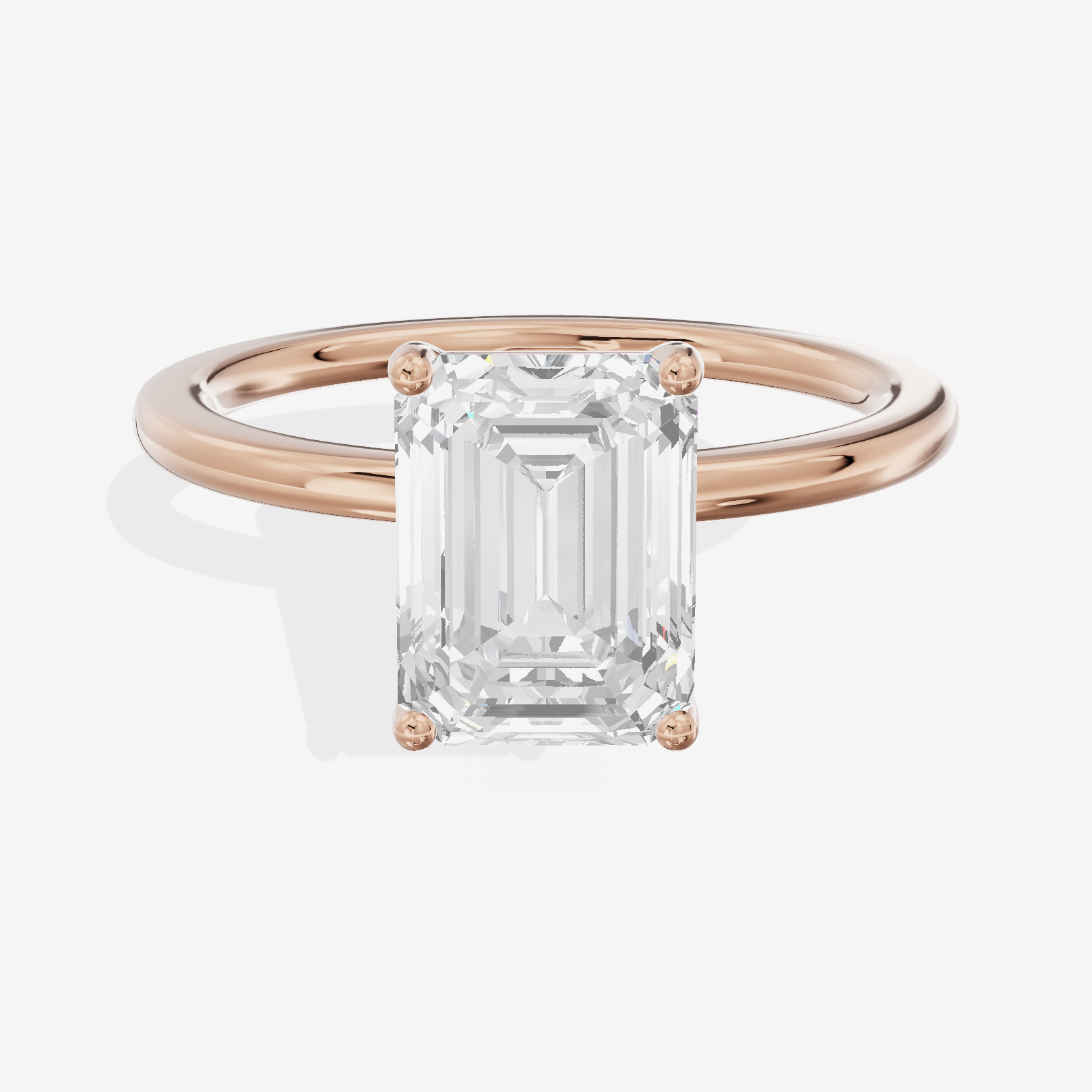 Whispered Selenia 1.5mm Emerald Solitaire Engagement Ring in 14K Rose Gold