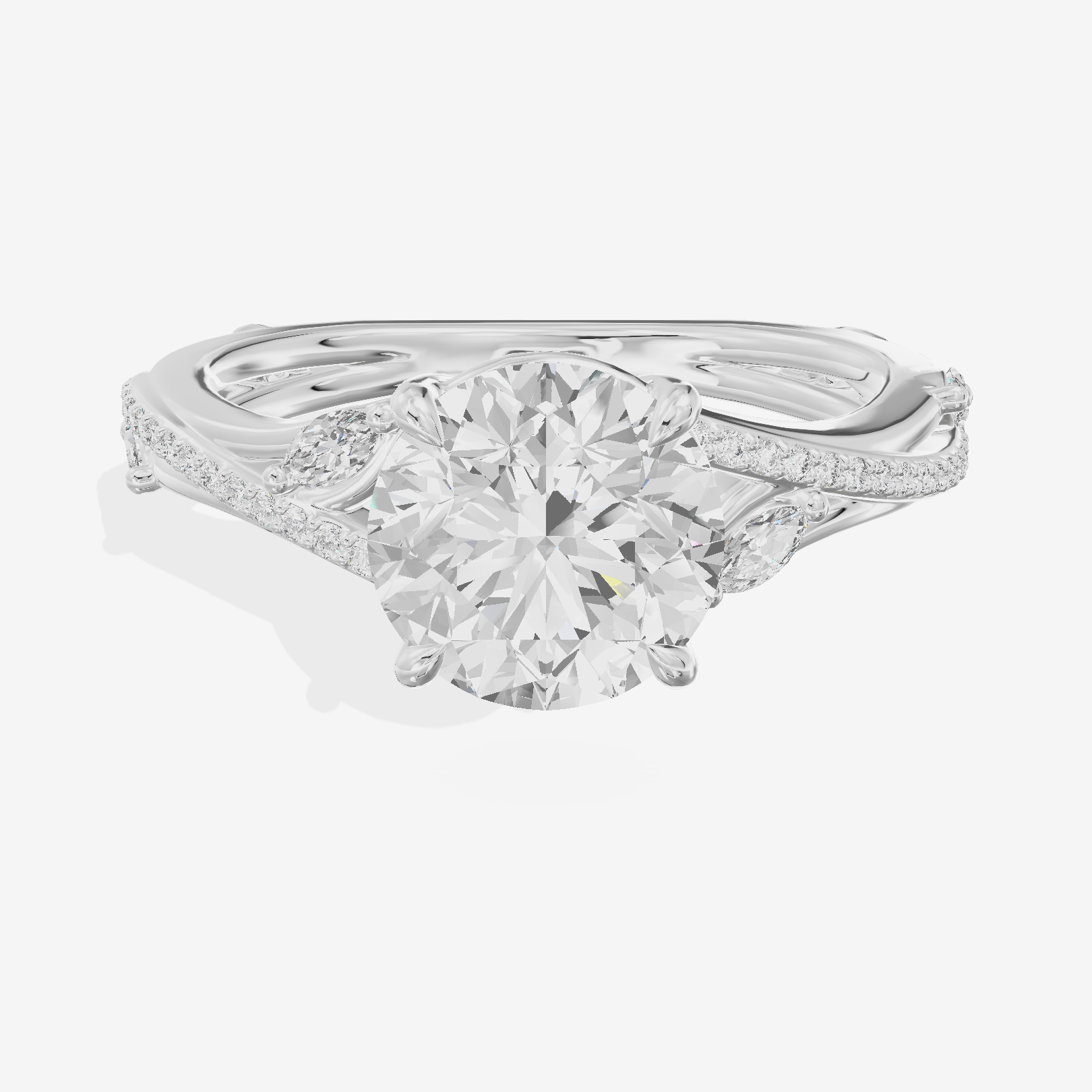 Twined Adorae Round Twisted Engagement Ring (1/4 ct. tw.) in Platinum