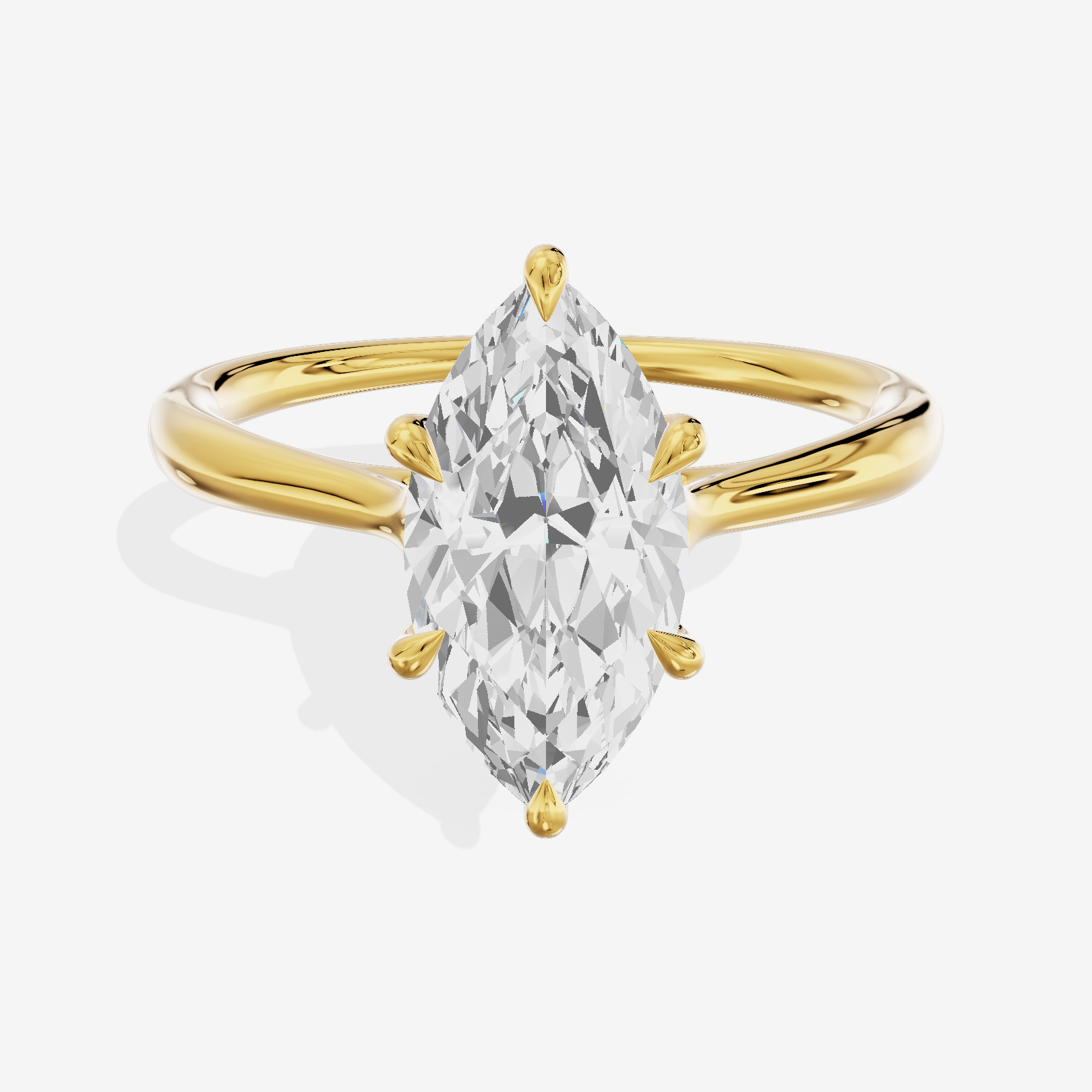 Mayrelle 2mm Marquise Solitaire Engagement Ring in 18K Yellow Gold
