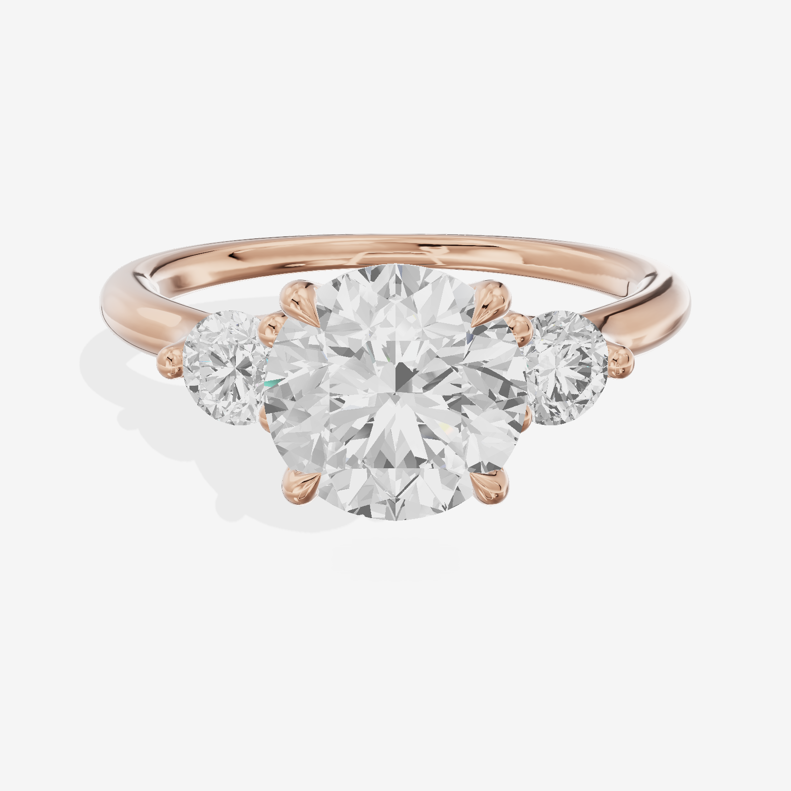 Triade Anniversary Anniversary Round Three Stone Engagement Ring (1/2 ct. tw.) in 14K Rose Gold