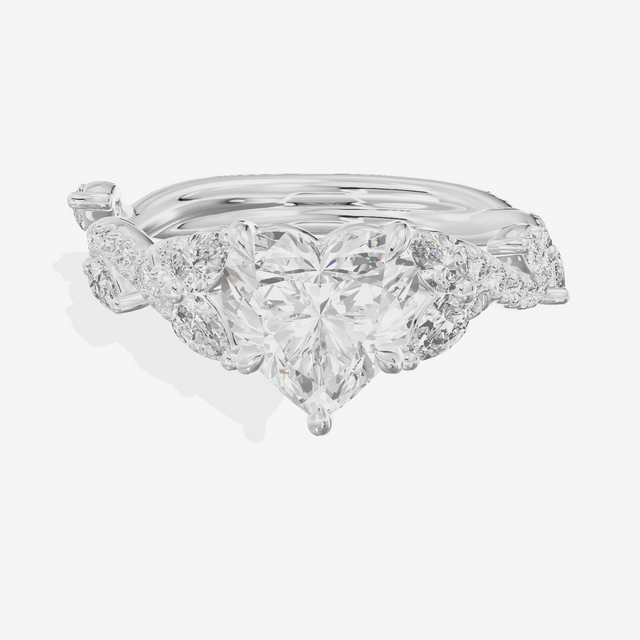 Vintage Heartline Heart Engagement Ring (2/3 ct. tw.) in Platinum
