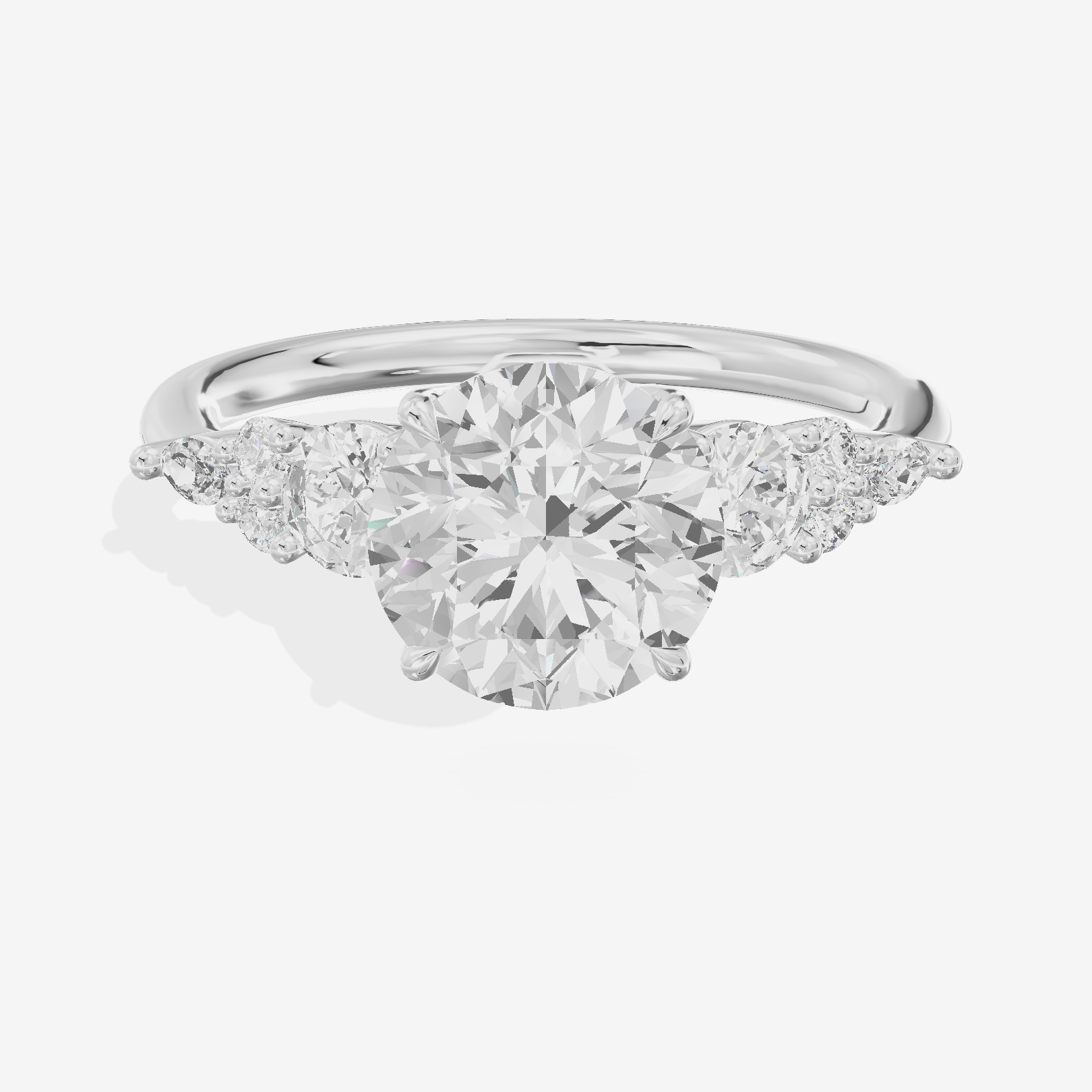 Triade Eternity Round Three Stone Engagement Ring (2/5 ct. tw.) in 18K White Gold