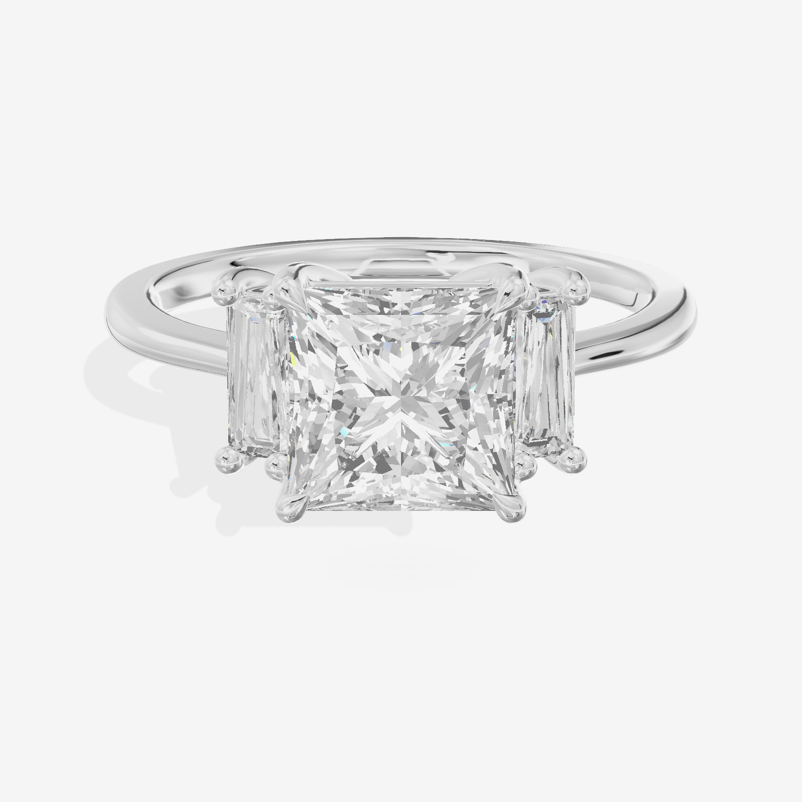 Eversince Three Stone Princess Engagement Ring (1/4 ct. tw.) in Platinum