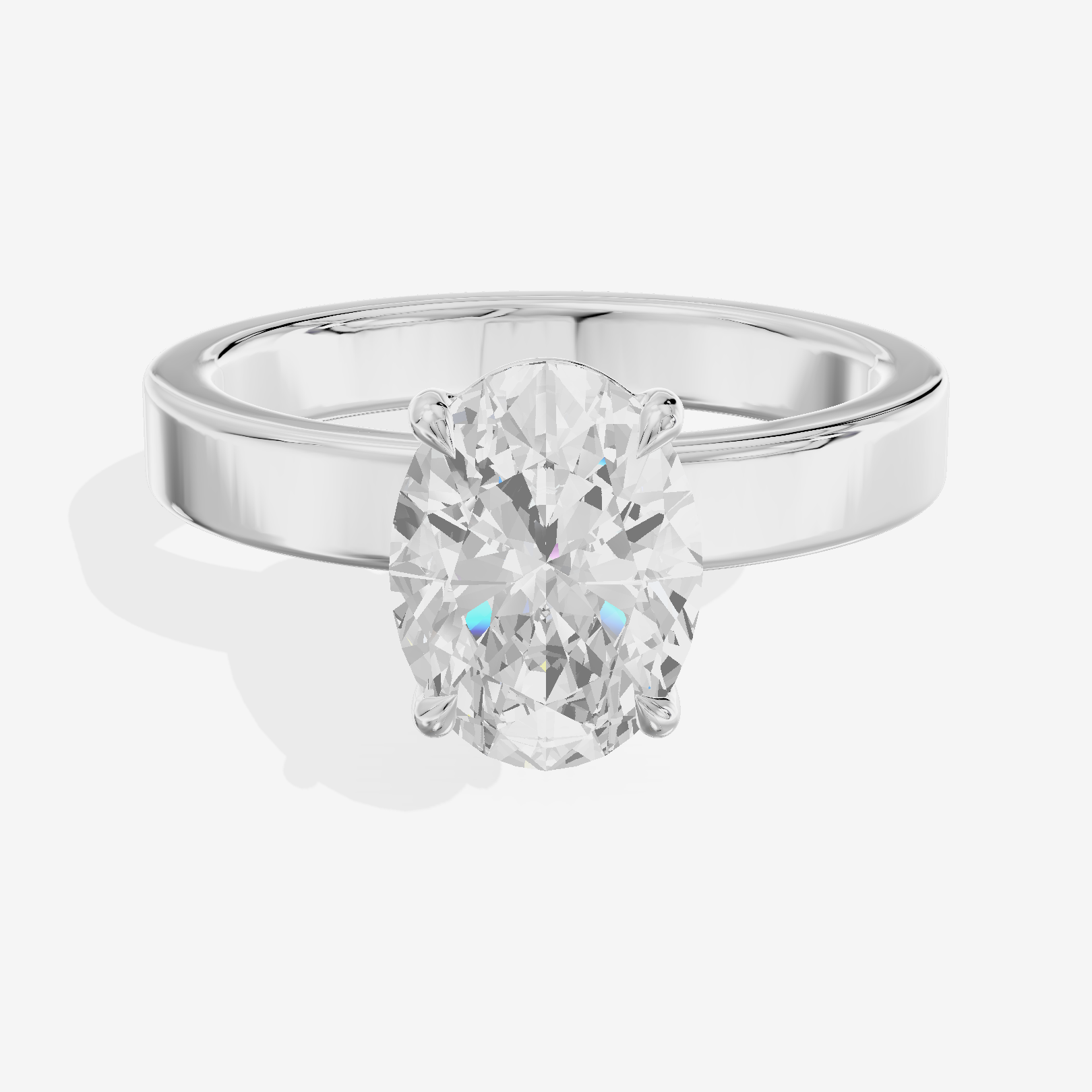 Eternal Vowsae 3mm Oval Solitaire Engagement Ring in 18K White Gold