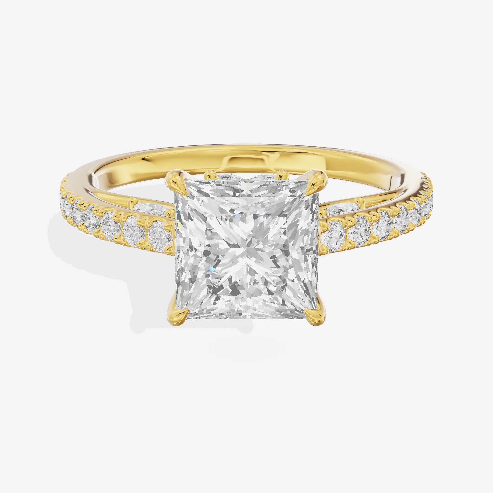 Twine Cathedral 1.8mm Princess Solitaire Engagement Ring (1/2 ct. tw.) in 18K Yellow Gold