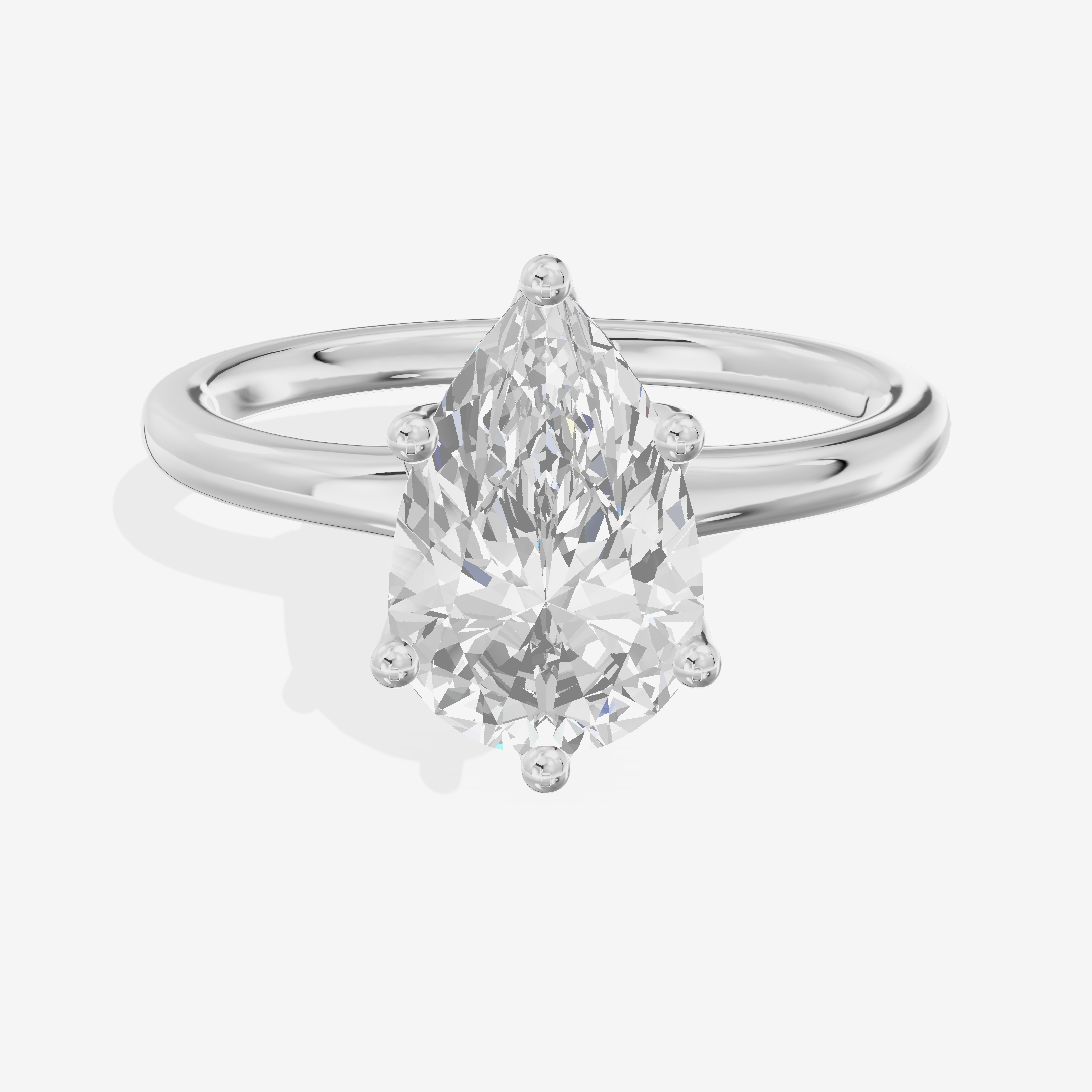 Linger 1.8mm Pear Solitaire Engagement Ring in 18K White Gold