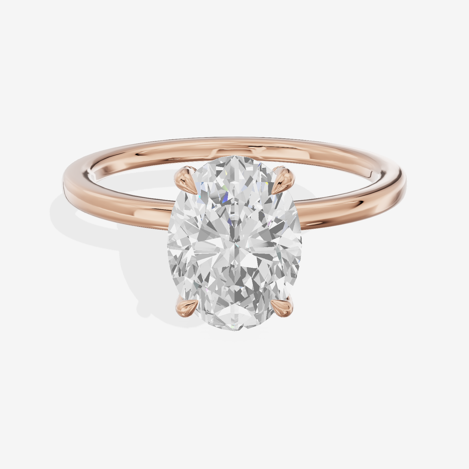 Grand Eversince Oval Engagement Ring with Side Stones (3/5 ct. tw.) in 14K Rose Gold