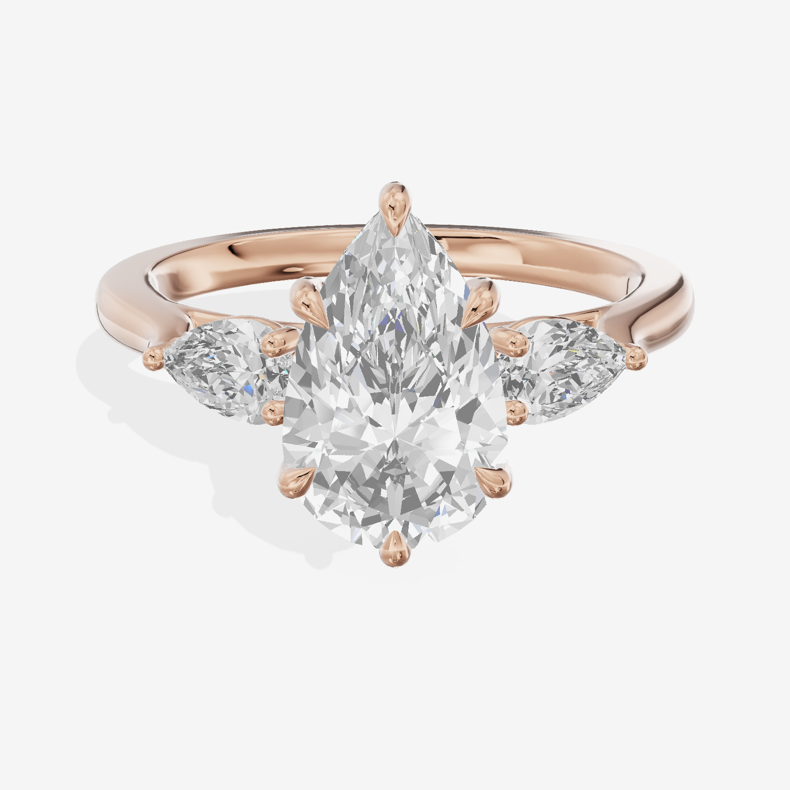 Classic Eversince Pear Engagement Ring with Side Stones (2/5 ct. tw.) in 18K Rose Gold