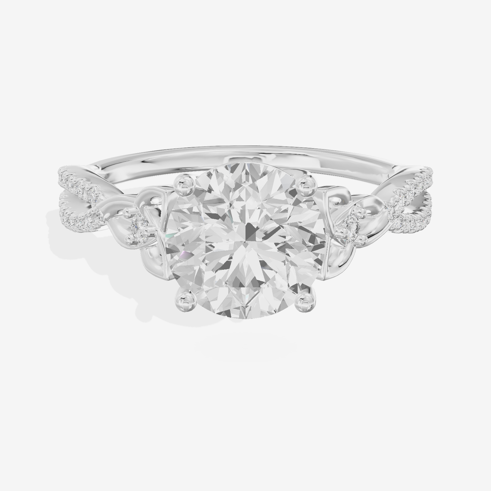 Luxe Vowsae Round Engagement Ring with Side Stones (2/5 ct. tw.) in Platinum