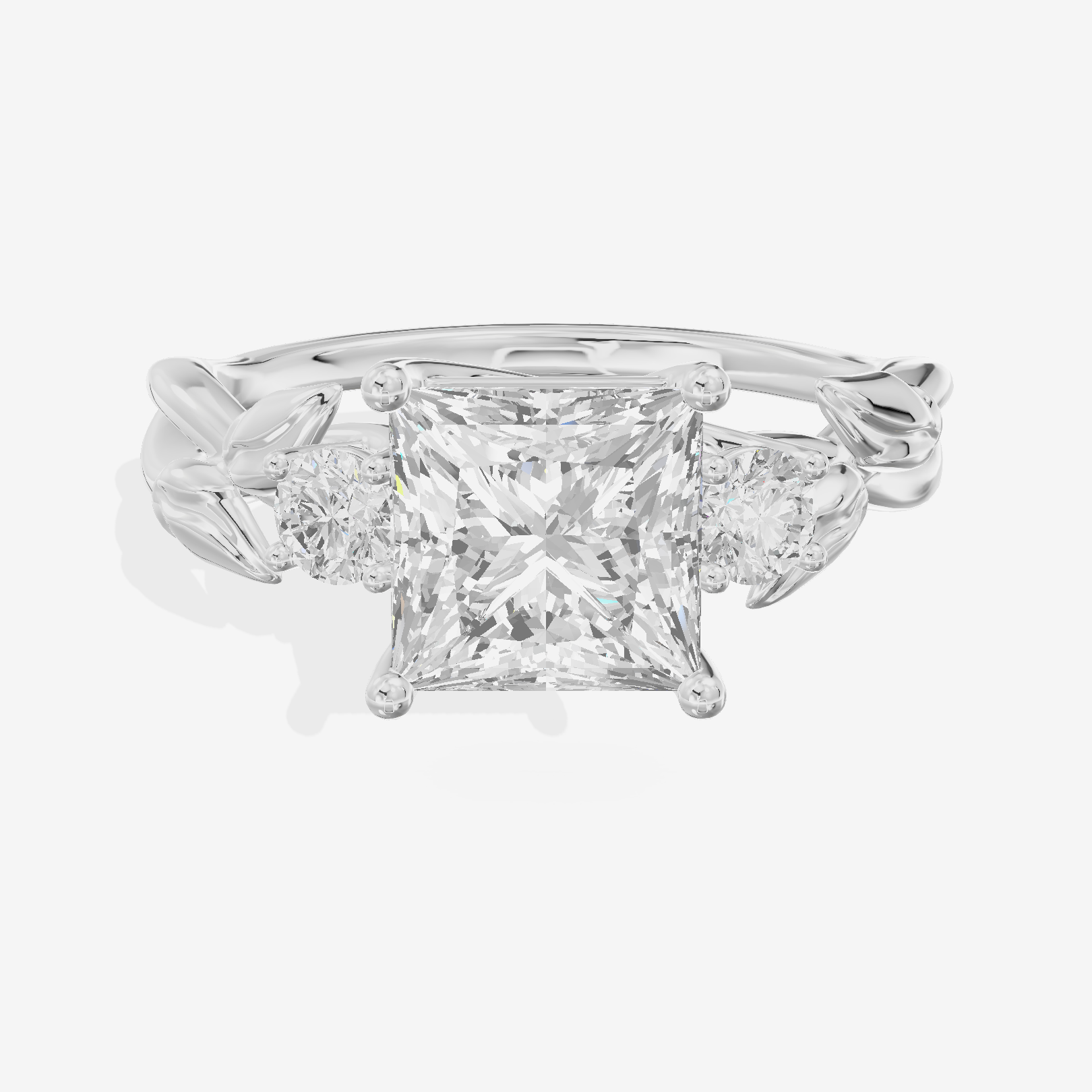 Solea Three Stone Princess Engagement Ring (1/6 ct. tw.) in Platinum