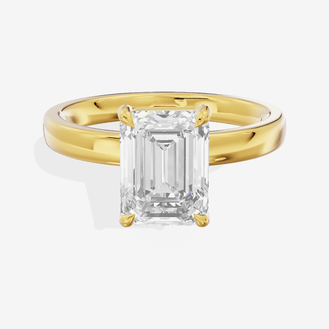 Tender Eversince 2.5mm Emerald Solitaire Engagement Ring in 18K Yellow Gold