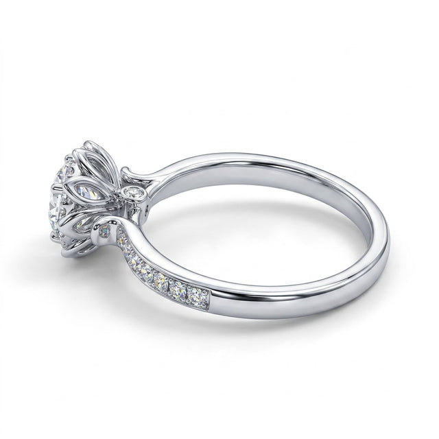 Halo Pavé Round Engagement Ring (1/3 ct. tw.) in Platinum