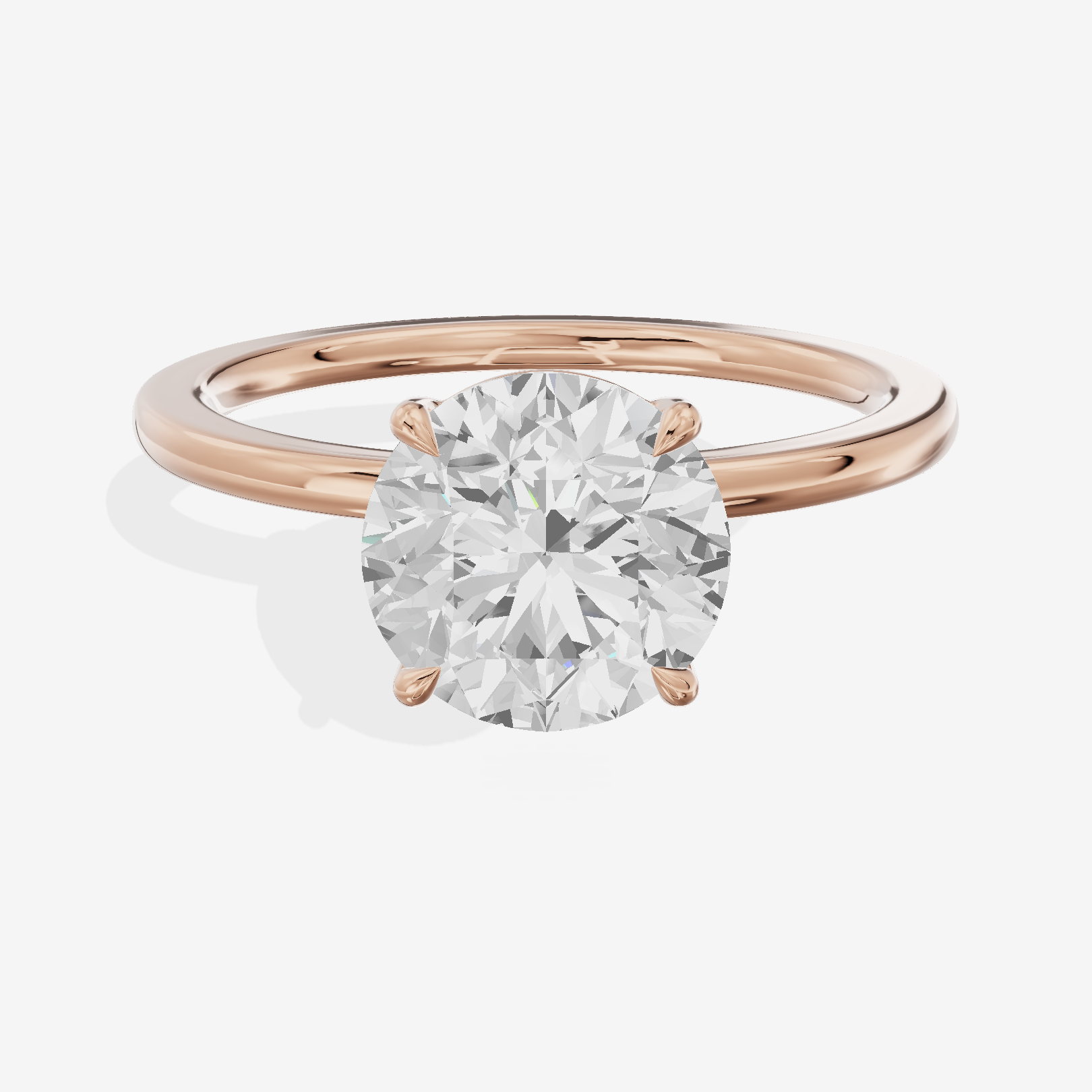 Charmae Ring 1.4mm Round Solitaire Engagement Ring in 14K Rose Gold