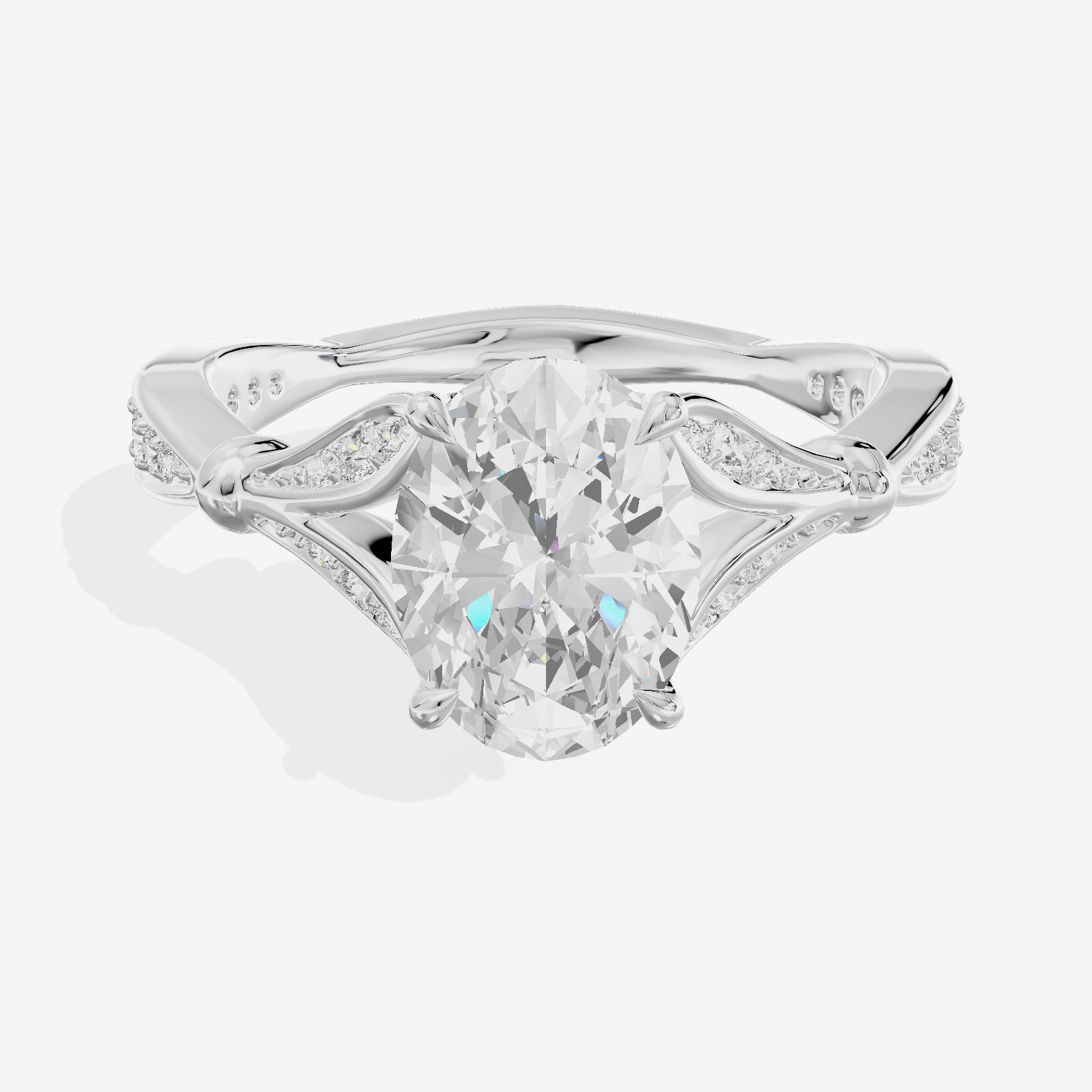 Sincere Bezel 1.8mm Oval Solitaire Engagement Ring in 14K White Gold