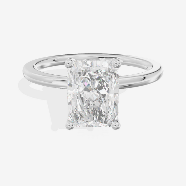 Vowsae Hidden Halo Radiant Engagement Ring (1/20 ct. tw.) in 14K White Gold