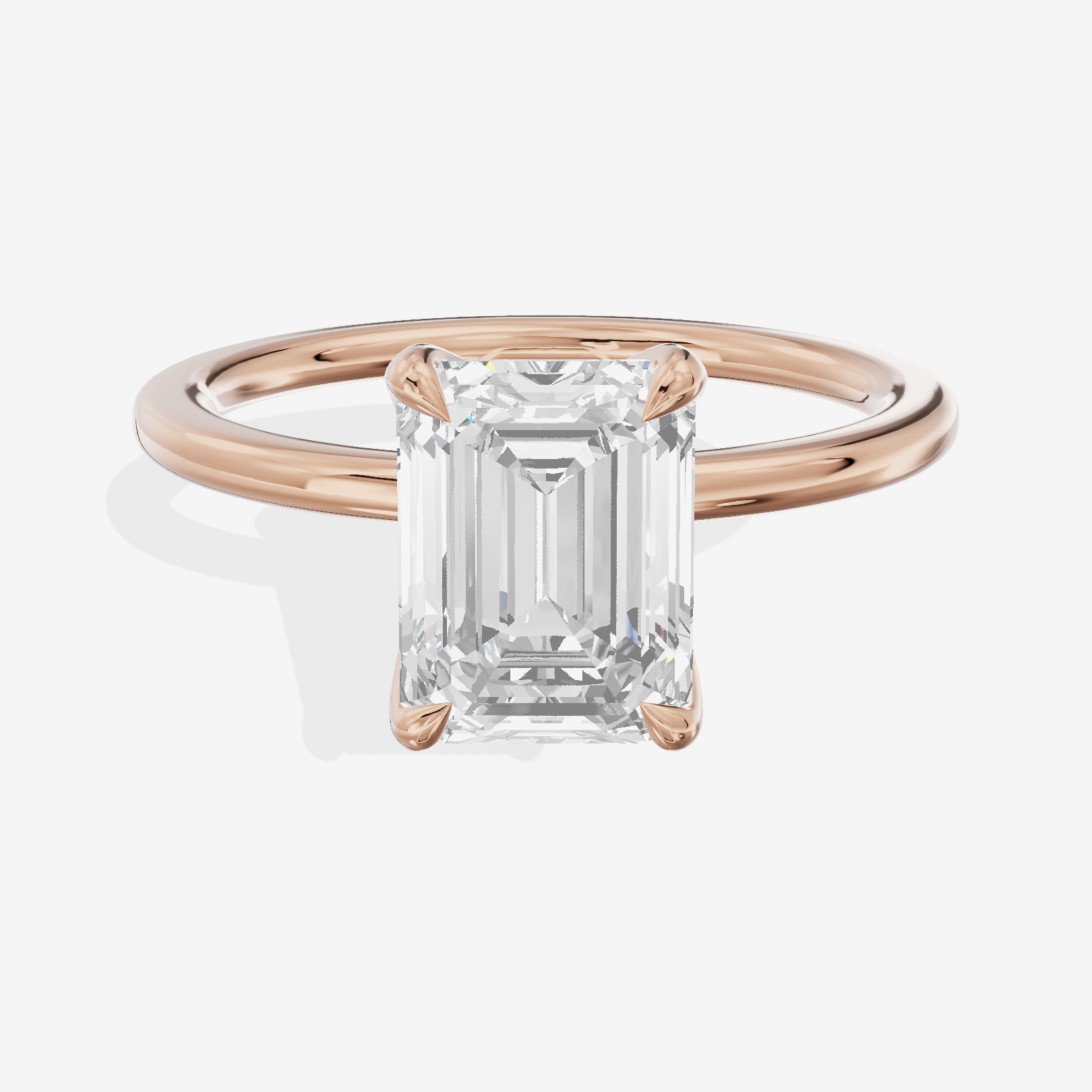 Petite Selenia 1.5mm Emerald Solitaire Engagement Ring in 18K Rose Gold