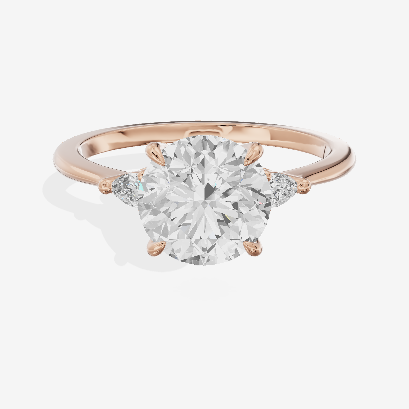 Lateria Three Stone Round Engagement Ring (1/2 ct. tw.) in 14K Rose Gold