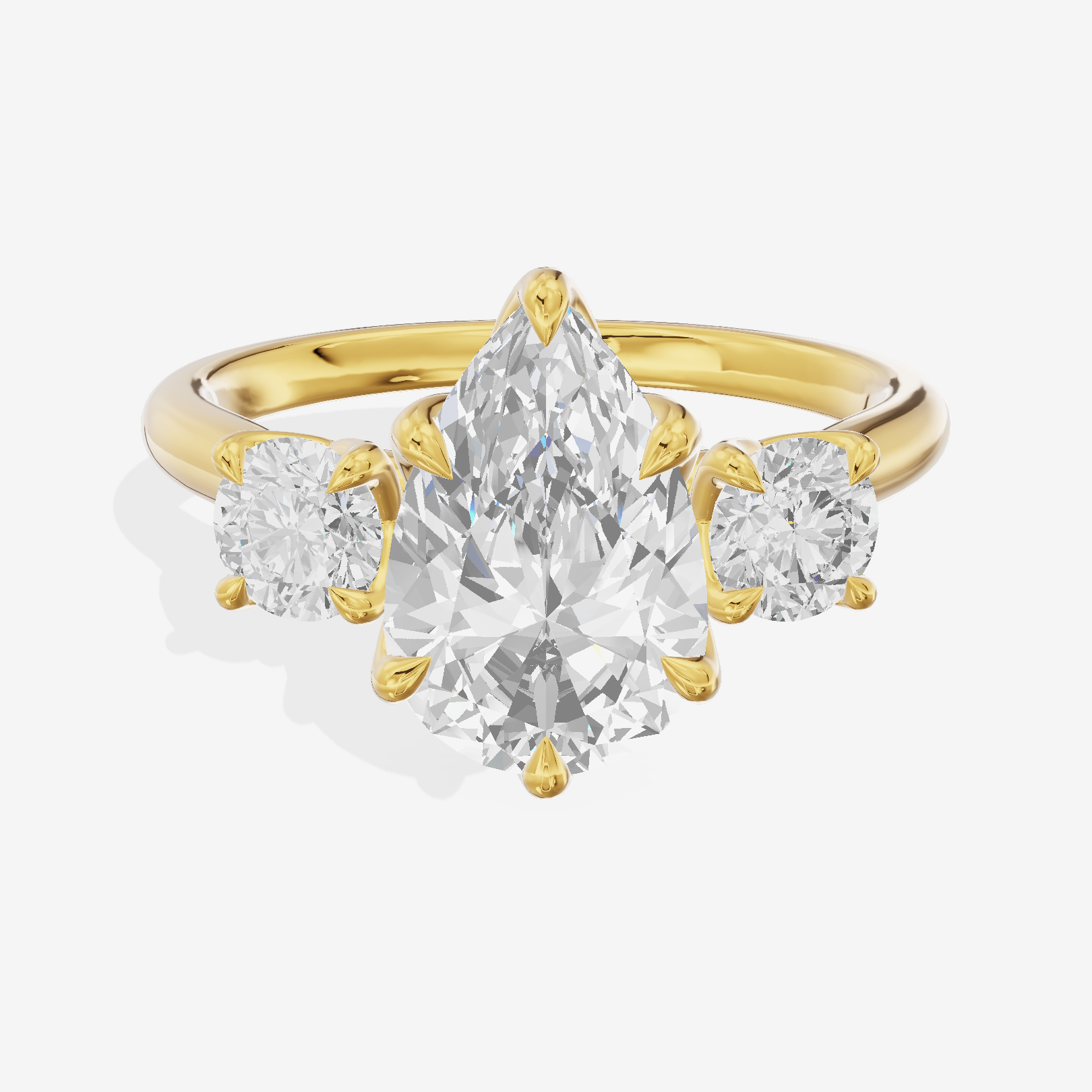 Eternal Sincere Three Stone Pear Engagement Ring (1/2 ct. tw.) in 14K Yellow Gold