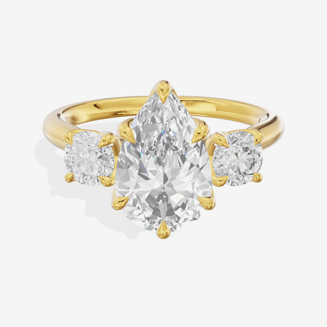 Eternal Sincere Three Stone Pear Engagement Ring (1/2 ct. tw.) in 14K Yellow Gold
