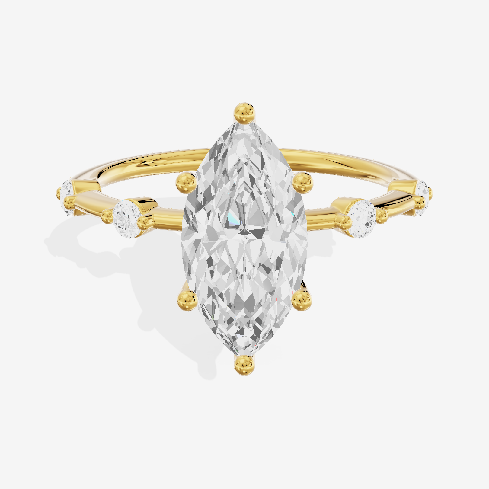 Grand Trueheart Marquise Engagement Ring with Side Stones (1/2 ct. tw.) in 14K Yellow Gold