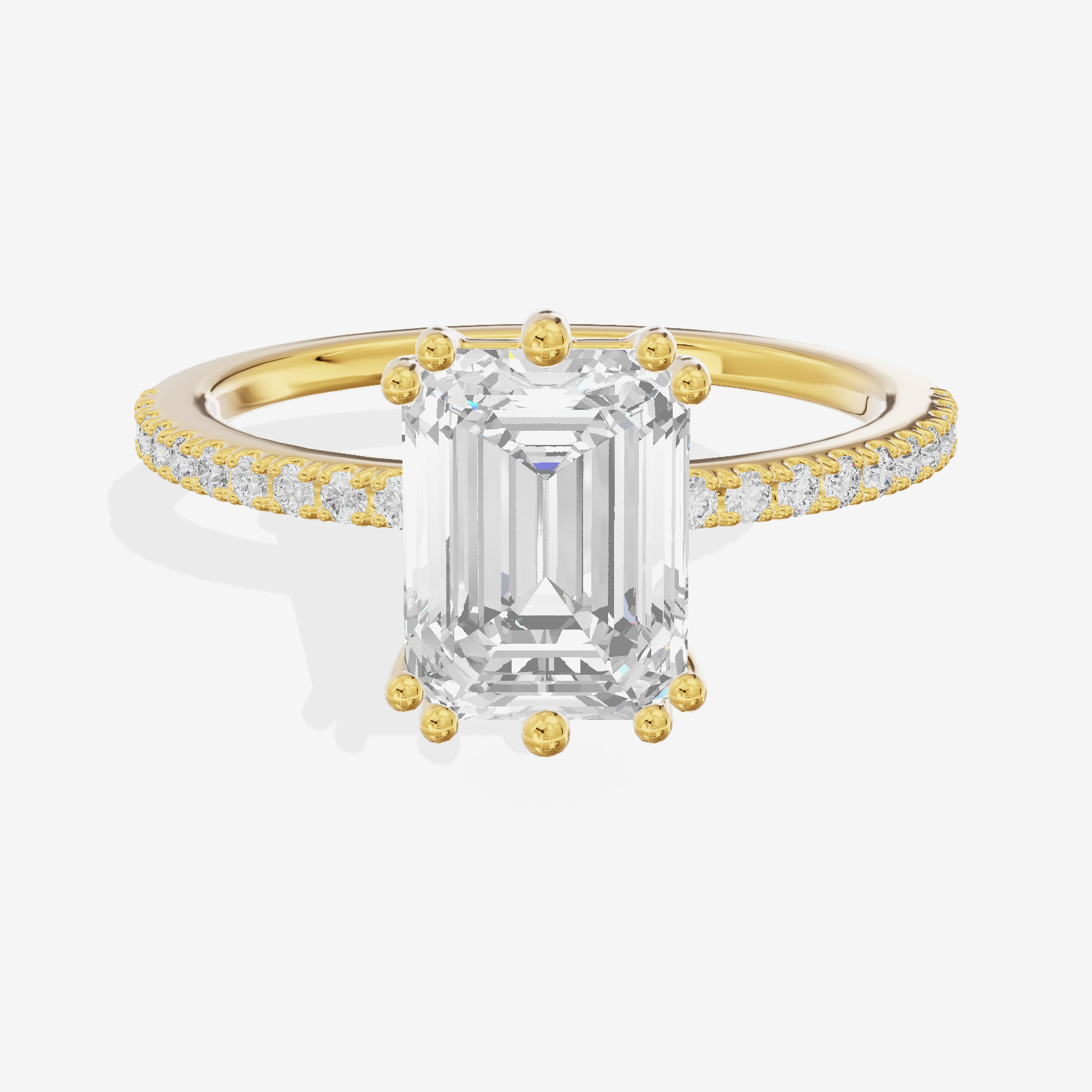 Luxe Mirelle Emerald Hidden Halo Engagement Ring (1/6 ct. tw.) in 14K Yellow Gold