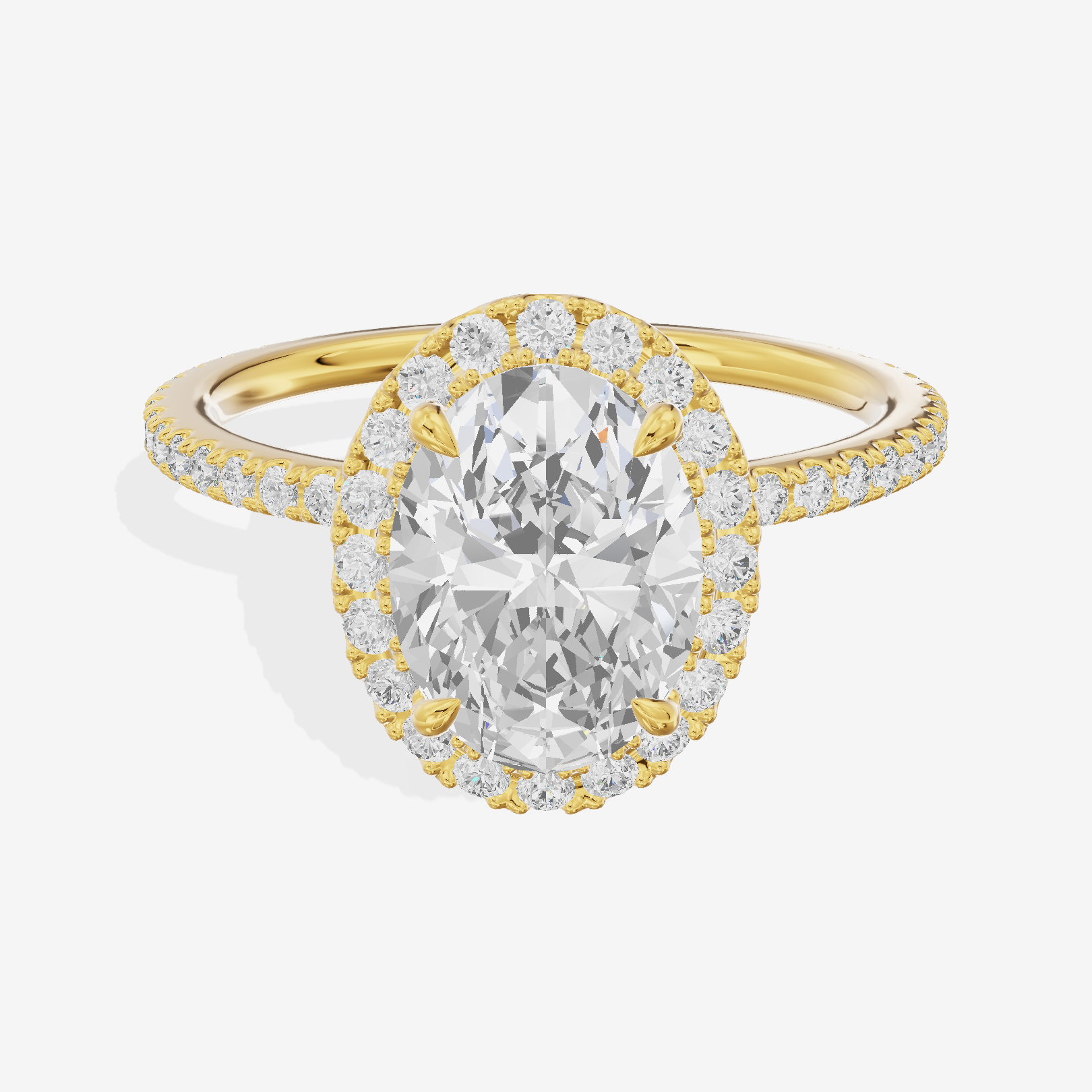 Grand Adorae Oval Hidden Halo Engagement Ring (1/2 ct. tw.) in 14K Yellow Gold