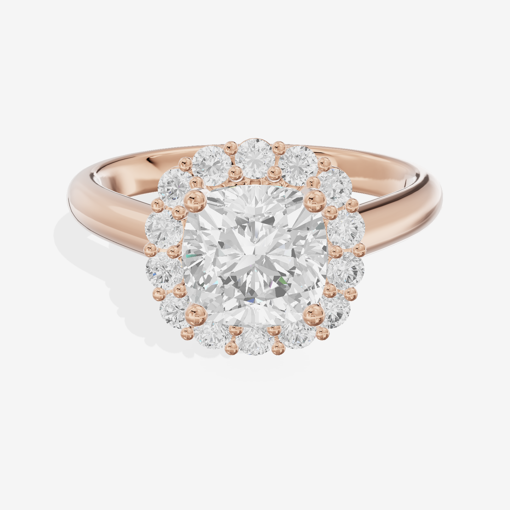 Liviana Cushion Halo Engagement Ring (2/5 ct. tw.) in 18K Rose Gold