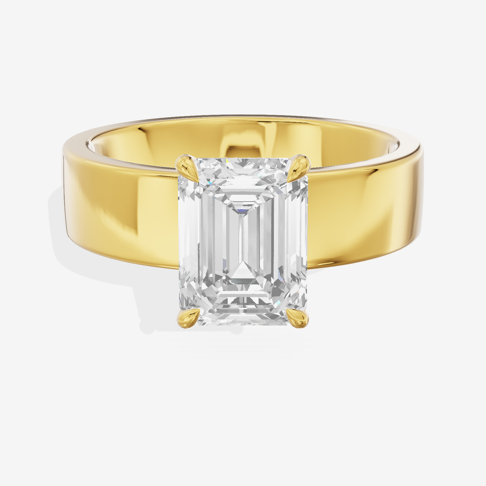 Trellise Emerald Engagement Ring with Side Stones (1/20 ct. tw.) in 14K Yellow Gold