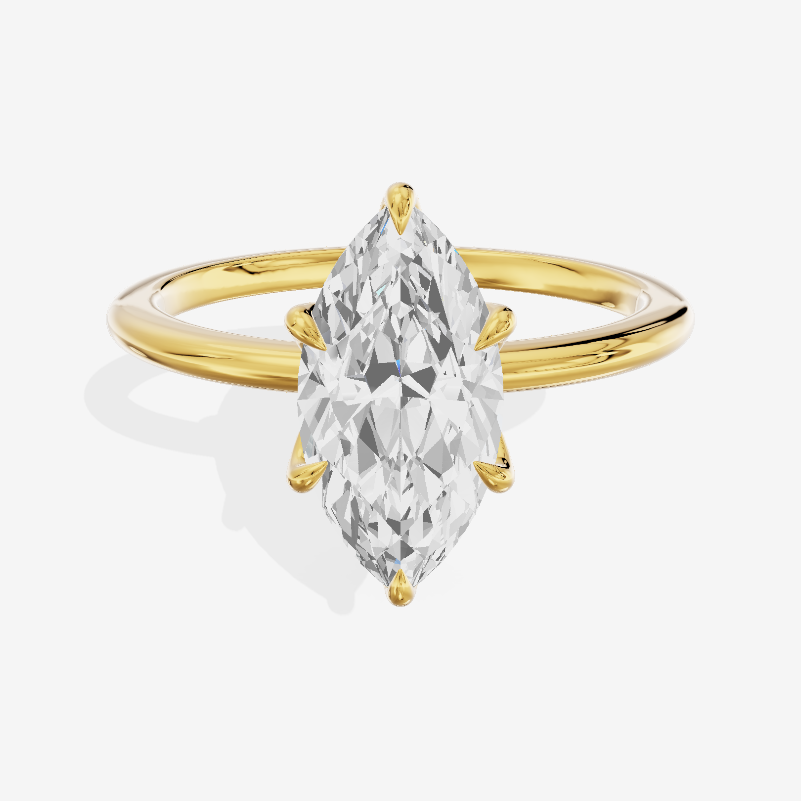 Petite Coeurine 1.5mm Marquise Six-Prong Engagement Ring in 14K Yellow Gold