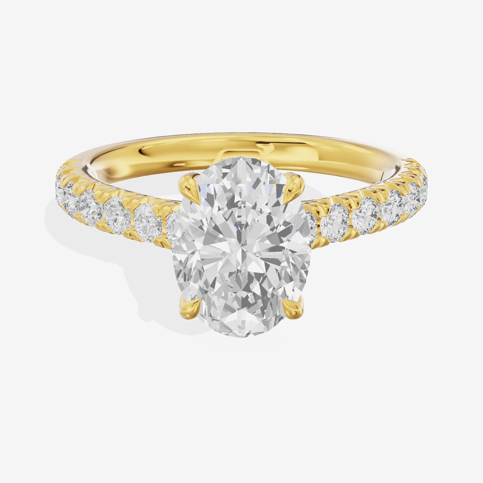 Whispered Sincere Oval Engagement Ring with Side Stones (2/5 ct. tw.) in 18K Yellow Gold