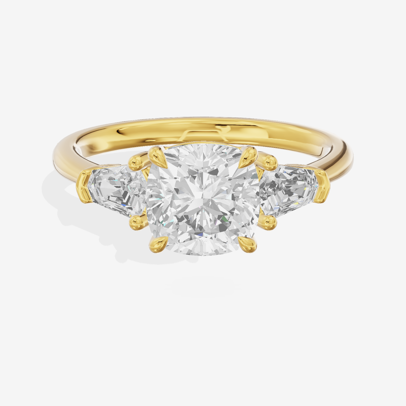 Maia Three Stone Cushion Engagement Ring (1/4 ct. tw.) in 18K Yellow Gold