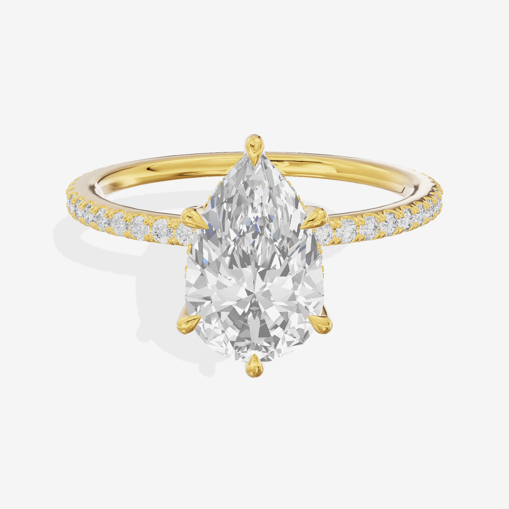 Mirelle Pear Hidden Halo Engagement Ring (1/3 ct. tw.) in 14K Yellow Gold