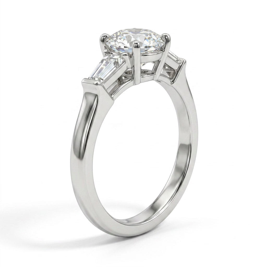 Three Stone Round Engagement Ring (1 ct. tw.) in 18K White Gold