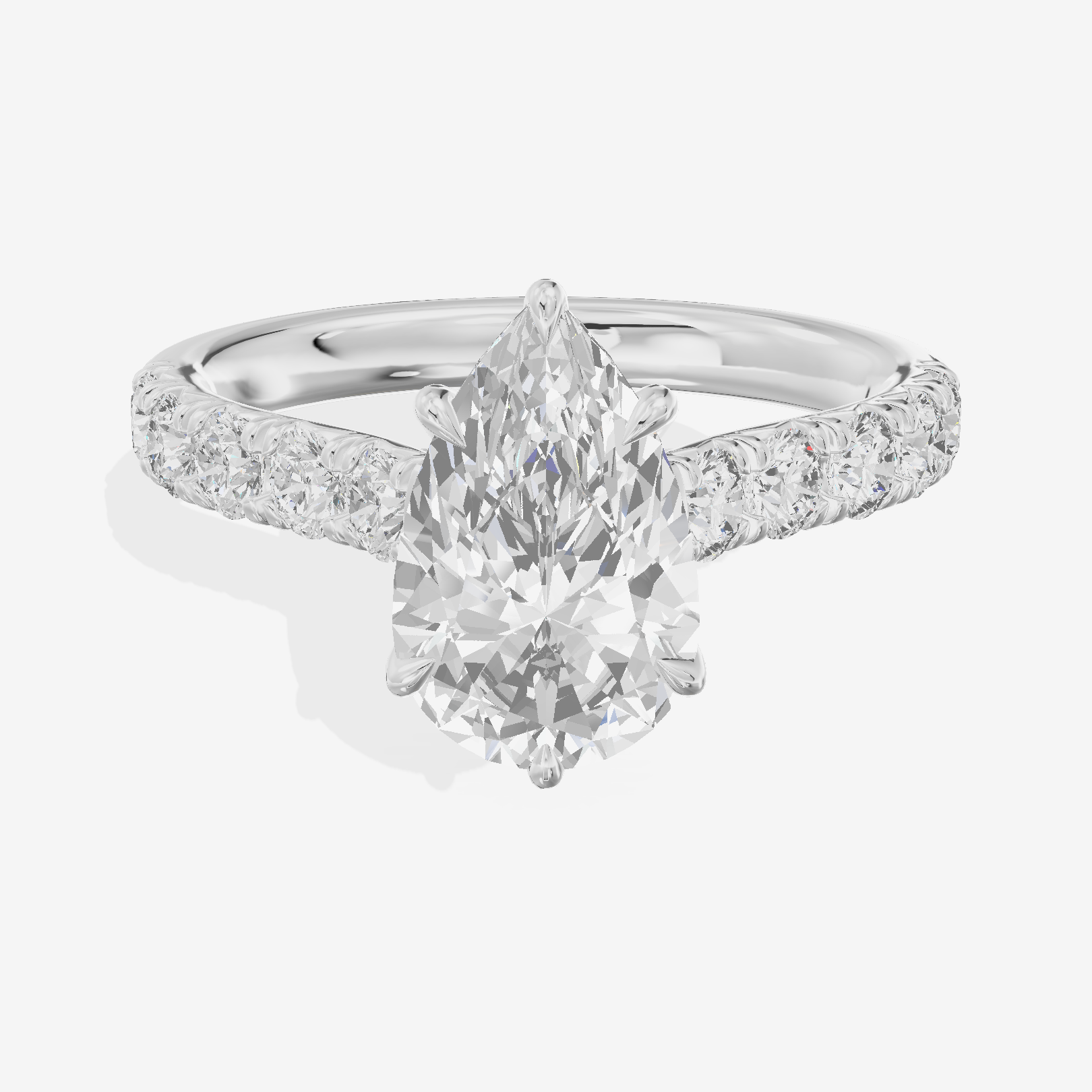 Halcyon Pear Vintage Engagement Ring (1/2 ct. tw.) in 18K White Gold